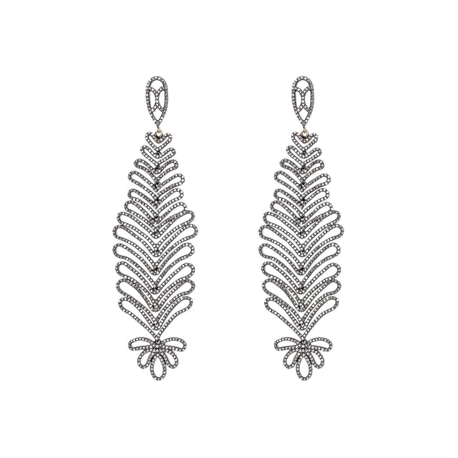 Diamond Leaf Earrings - AXEL'S