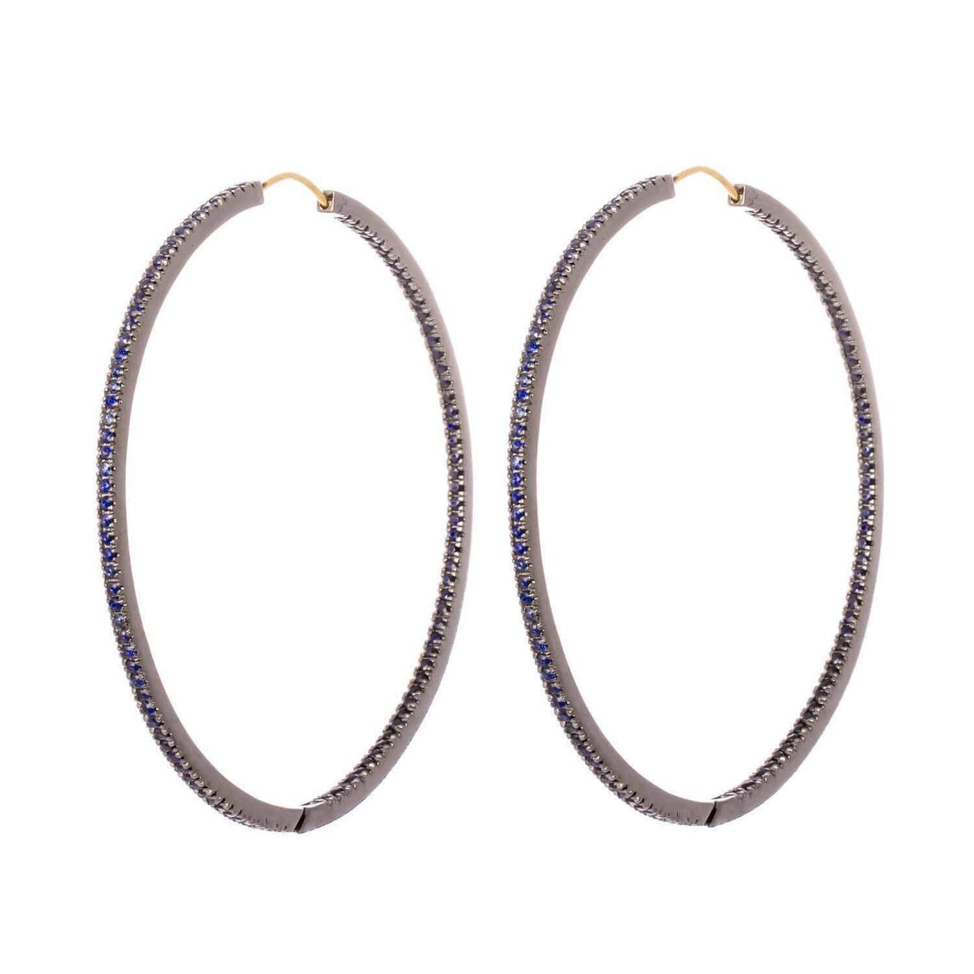 Large Sapphire Hoop Earrings - AXEL'S