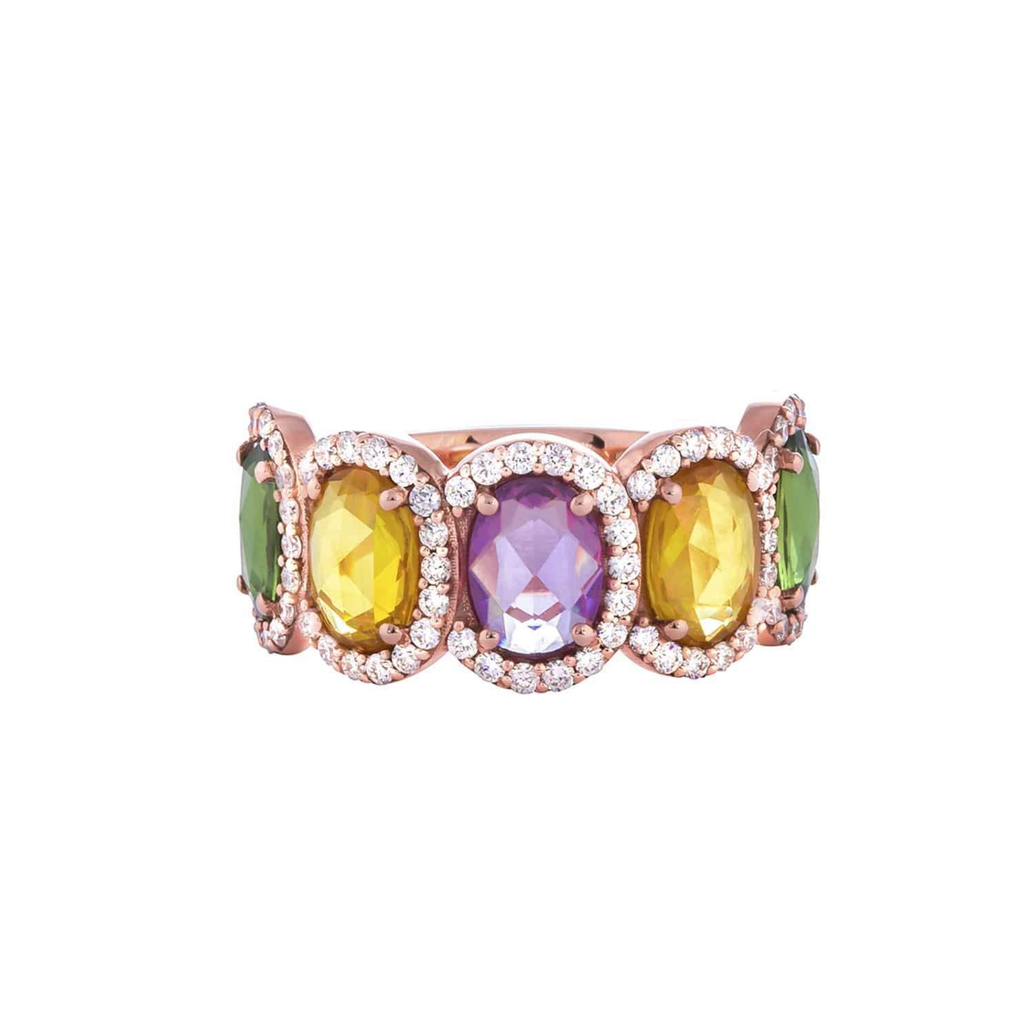 Multicolored Sapphire Diamond Empress's Journey Ring - AXEL'S