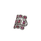 Nine Ruby & Diamond Square Ring - AXEL'S