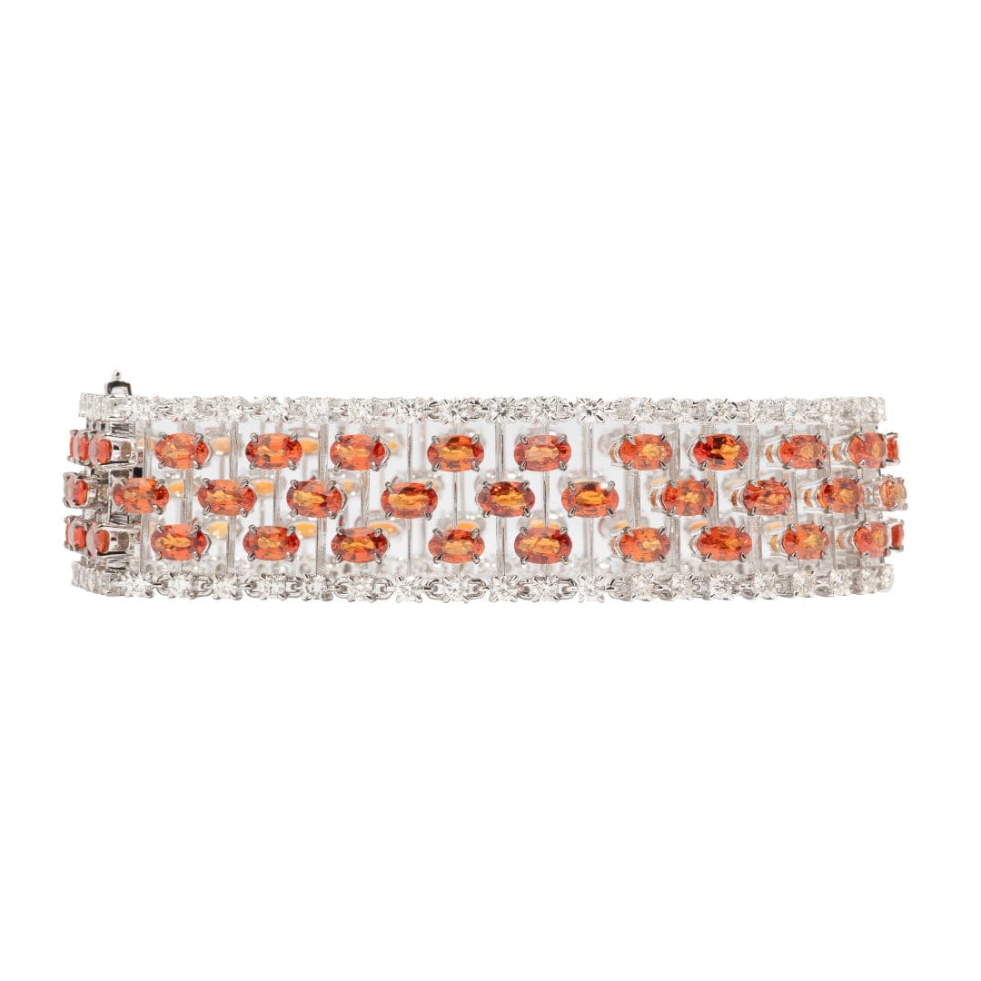 Orange Sapphire &amp; Diamond Bold Brava Bracelet - AXEL'S