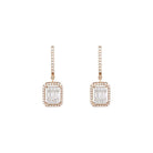 Rose Gold & Diamond Parrallel Earrings - AXEL'S