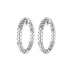 White Gold & Diamond Modern Dash Earrings - AXEL'S