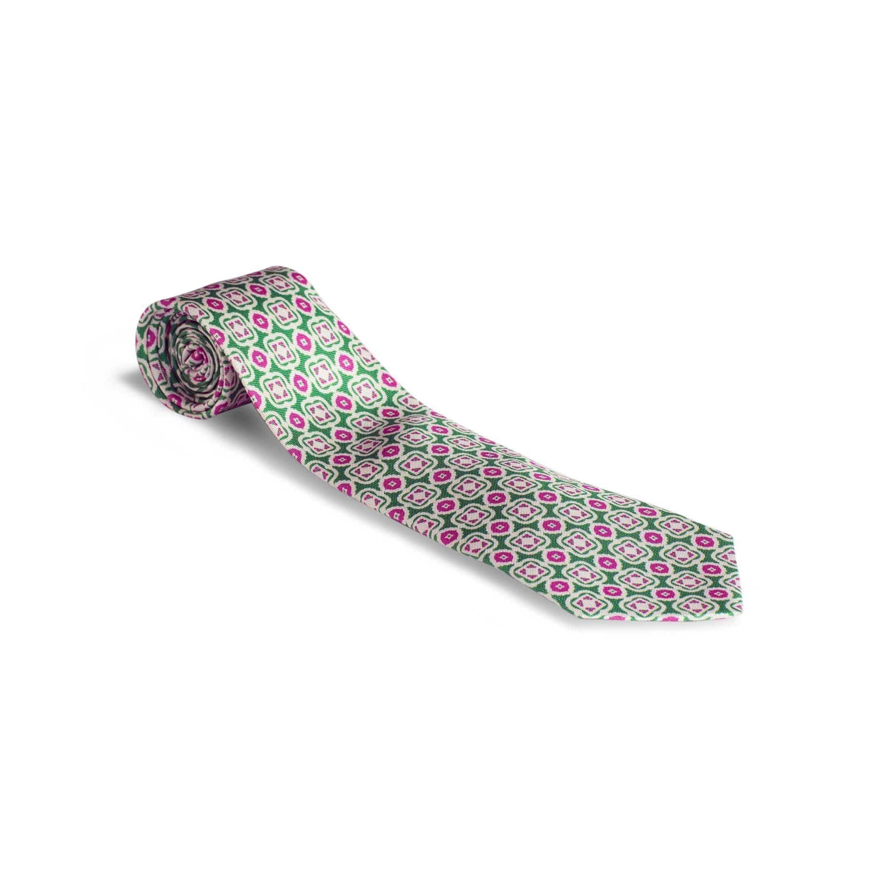 Petronius Ciao Ties in Green Squares - AXEL'S