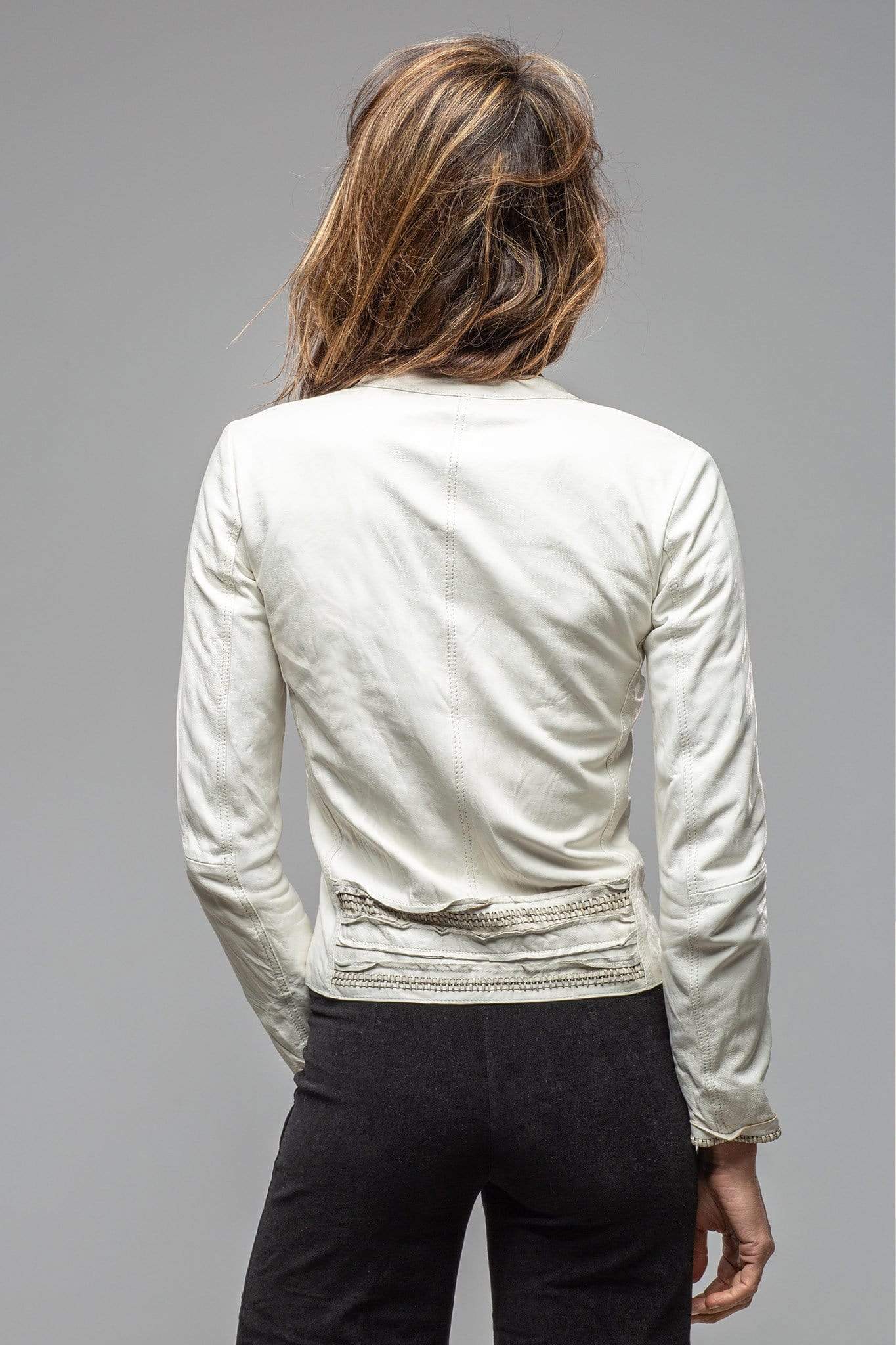 Becca Leather Jacket in White - AXEL'S
