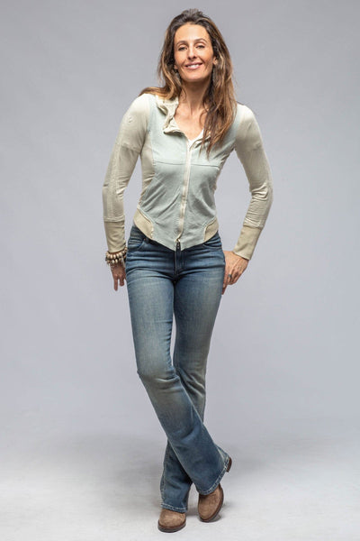 Cruiser Suede &amp; Jersey Hoodie In Milk - AXEL'S