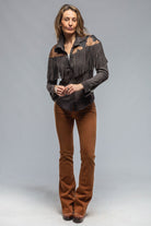Escalera Hair-On Suede Fringe Shirt In Black - AXEL'S