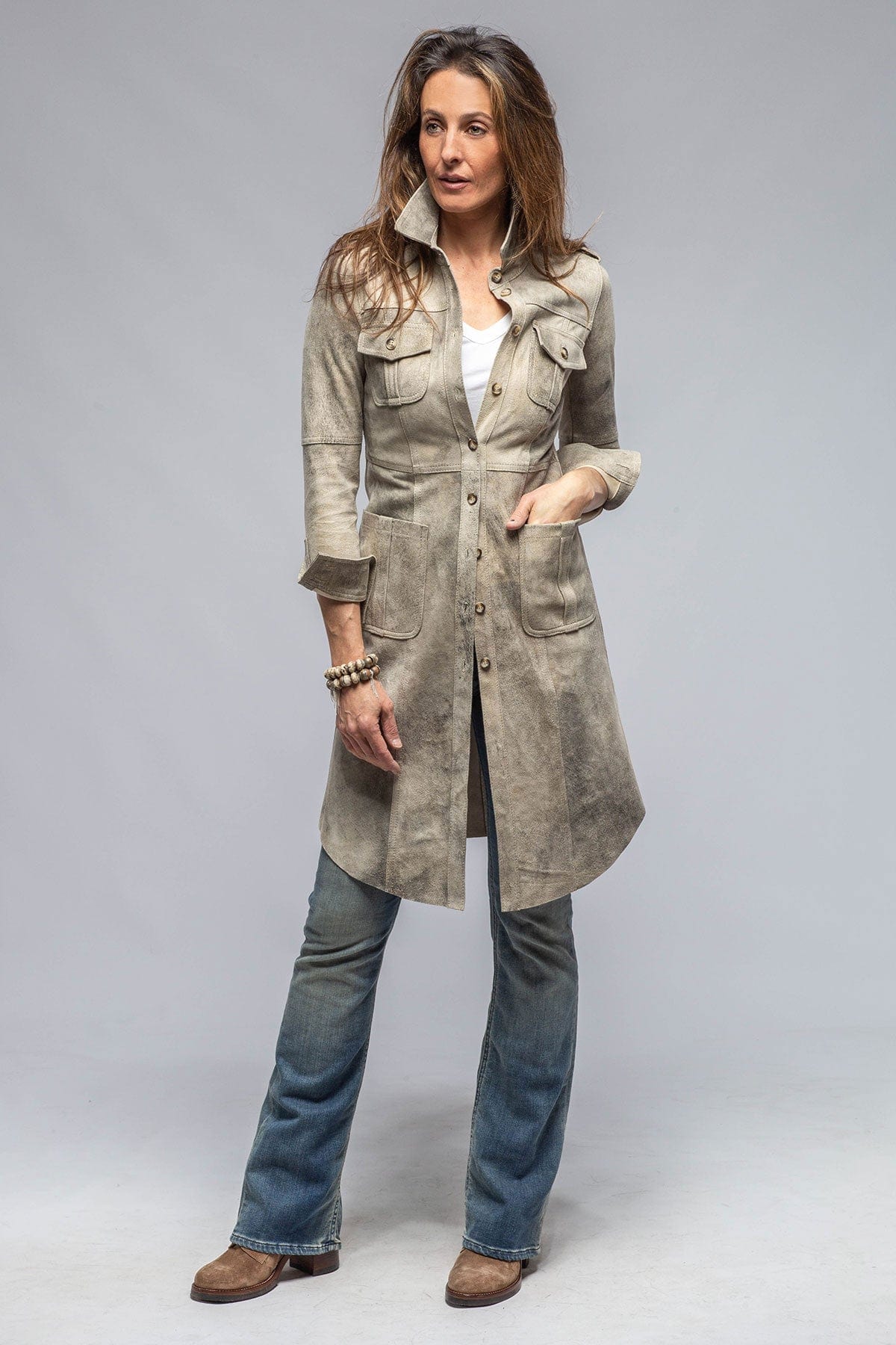 Roncarati Savannah Long Leather Shirt/Dress in Dress | Ladies - Outerwear - Leather