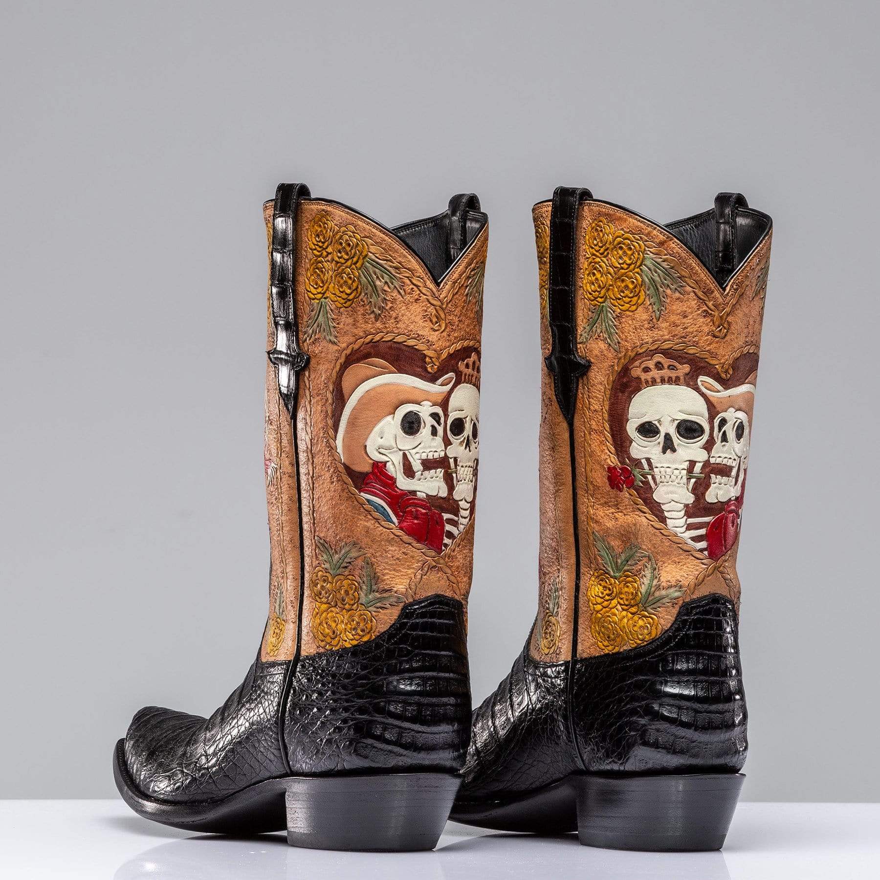 Mens skull hot sale cowboy boots