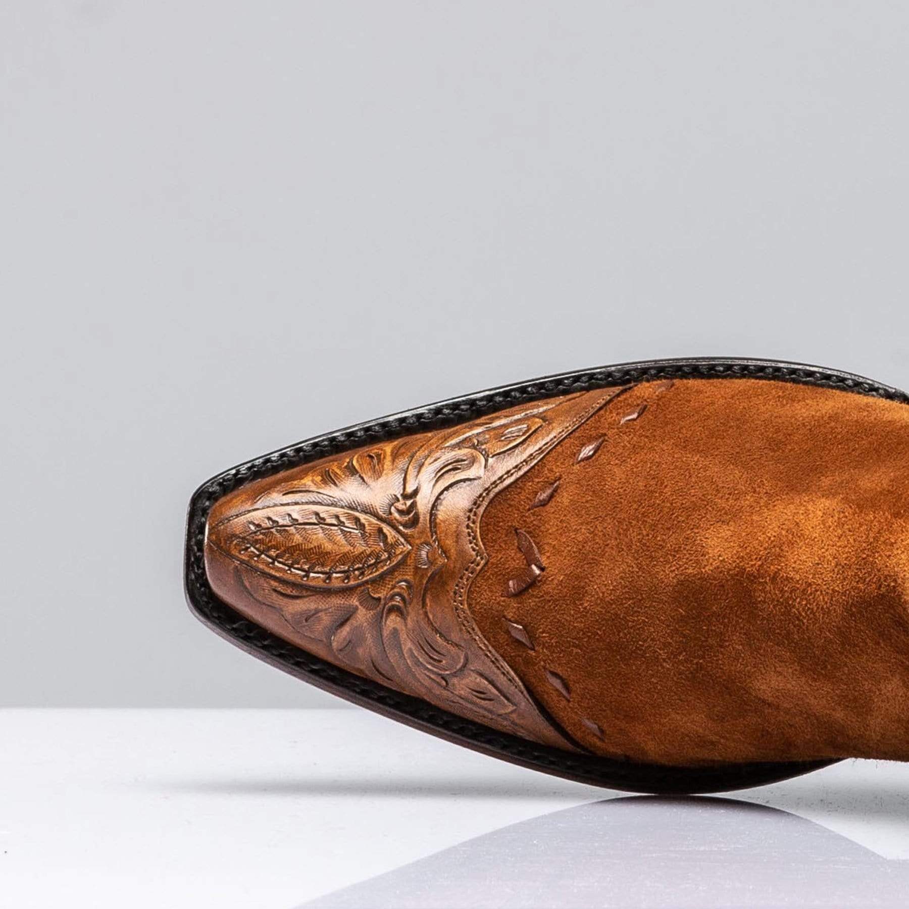 Stallion Boots Hand Tooled Calfskin on Suede Zorro – AXEL'S