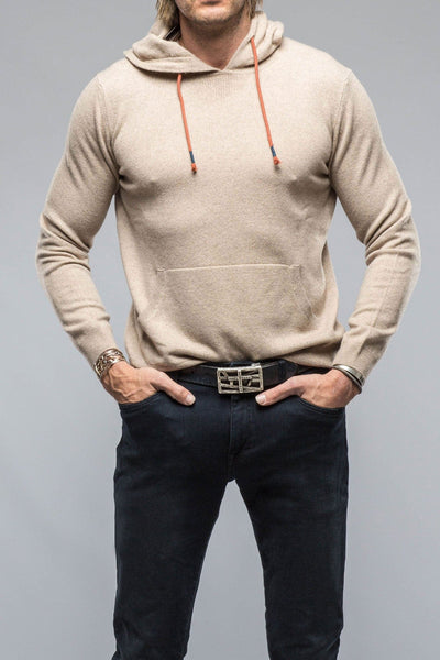 Florio Hooded Cashmere Sweater in Sand - AXEL'S