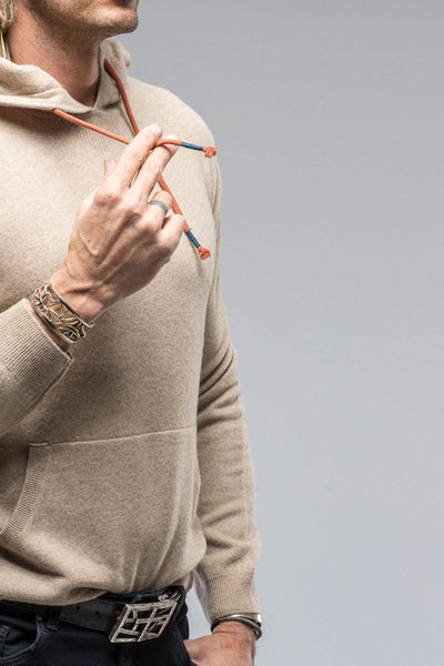 Florio Hooded Cashmere Sweater in Sand - AXEL'S