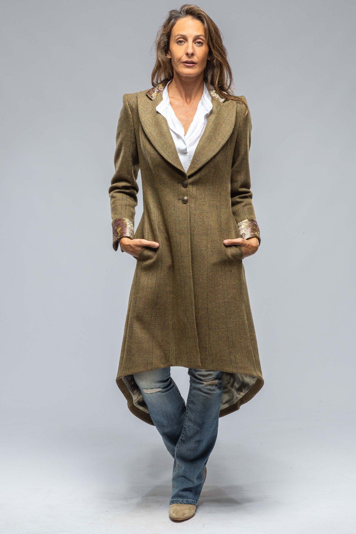 Evora Tweed Coat W/ Embroidery - AXEL'S