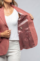 Giullia Hacking Jacket In Red Linen - AXEL'S