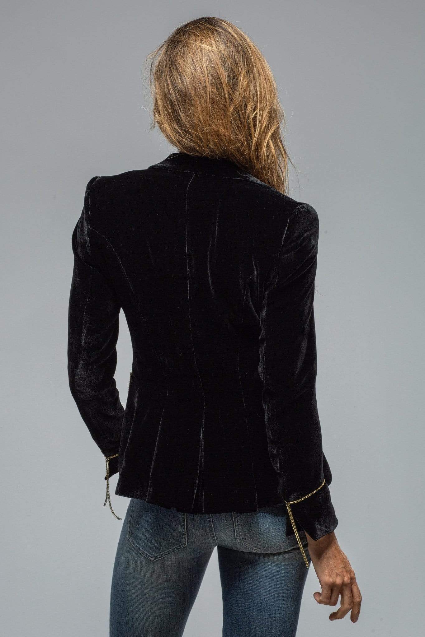 Mariane Rock Jacket In Black Velvet - AXEL'S