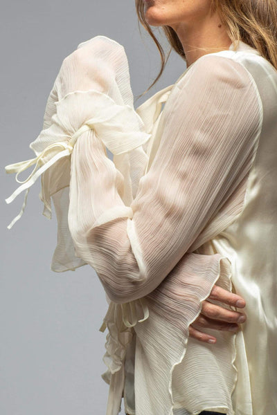 Mina Tie Neck Blouse W/ Romantic Sleeves - AXEL'S