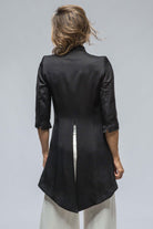 Morgana Short Coat In Black Sharkskin - AXEL'S