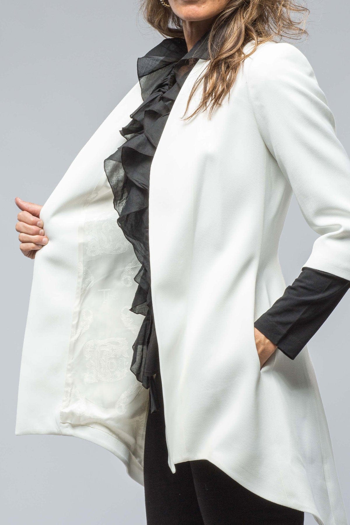 Morgana Short Coat In White - AXEL'S