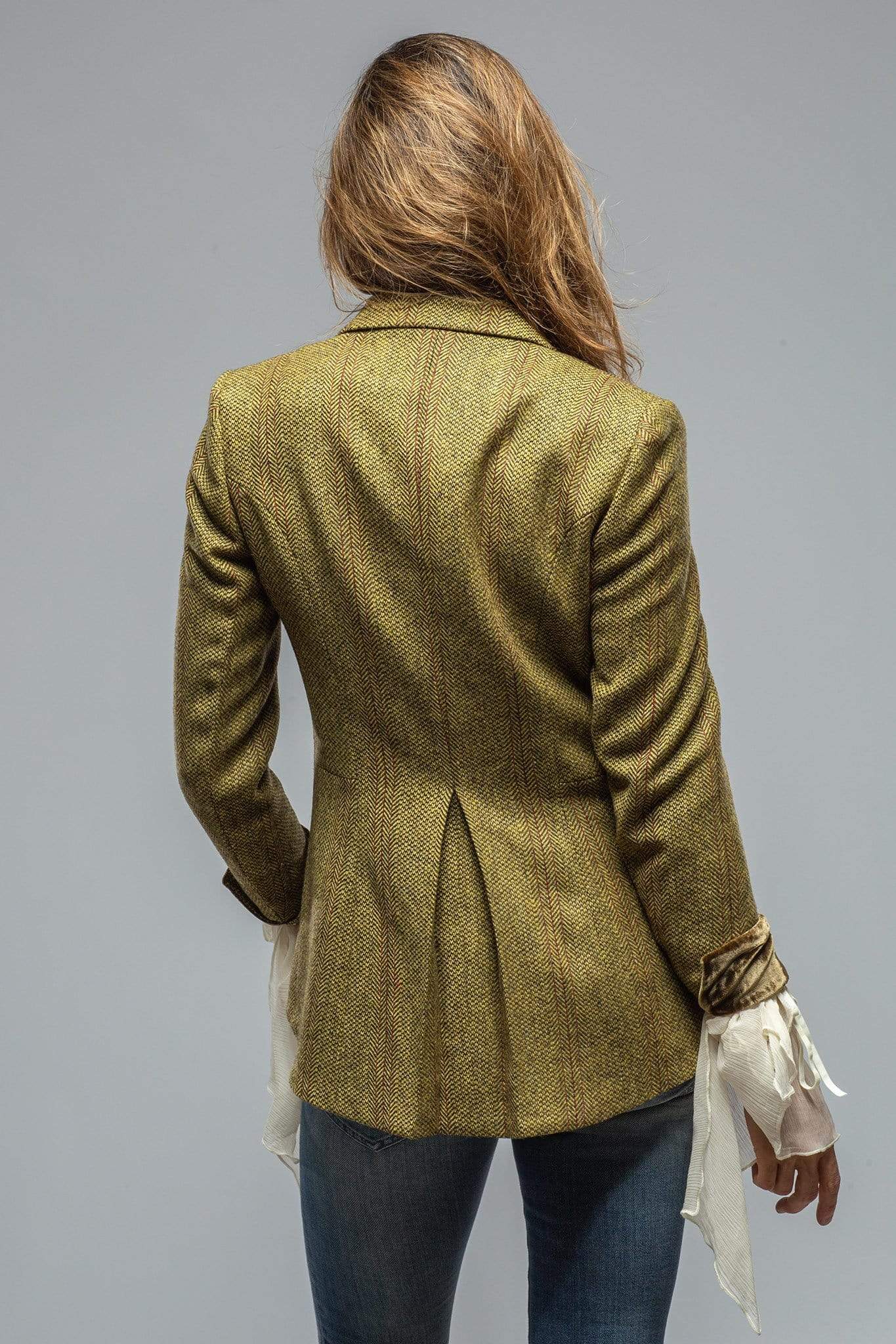 Sullavan Tweed Jacket In Mustard/Olive - AXEL'S