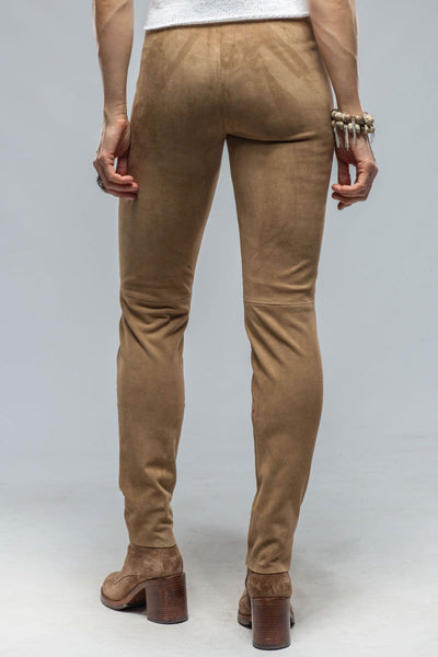 Tania Stretch Suede Pant in Desert Sand - AXEL'S