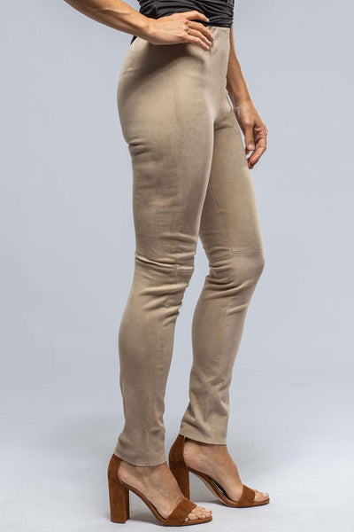 Tania Stretch Suede Pant In Sand - AXEL'S