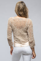 Marissa Loose Knit Crop L/S Top In Sand - AXEL'S
