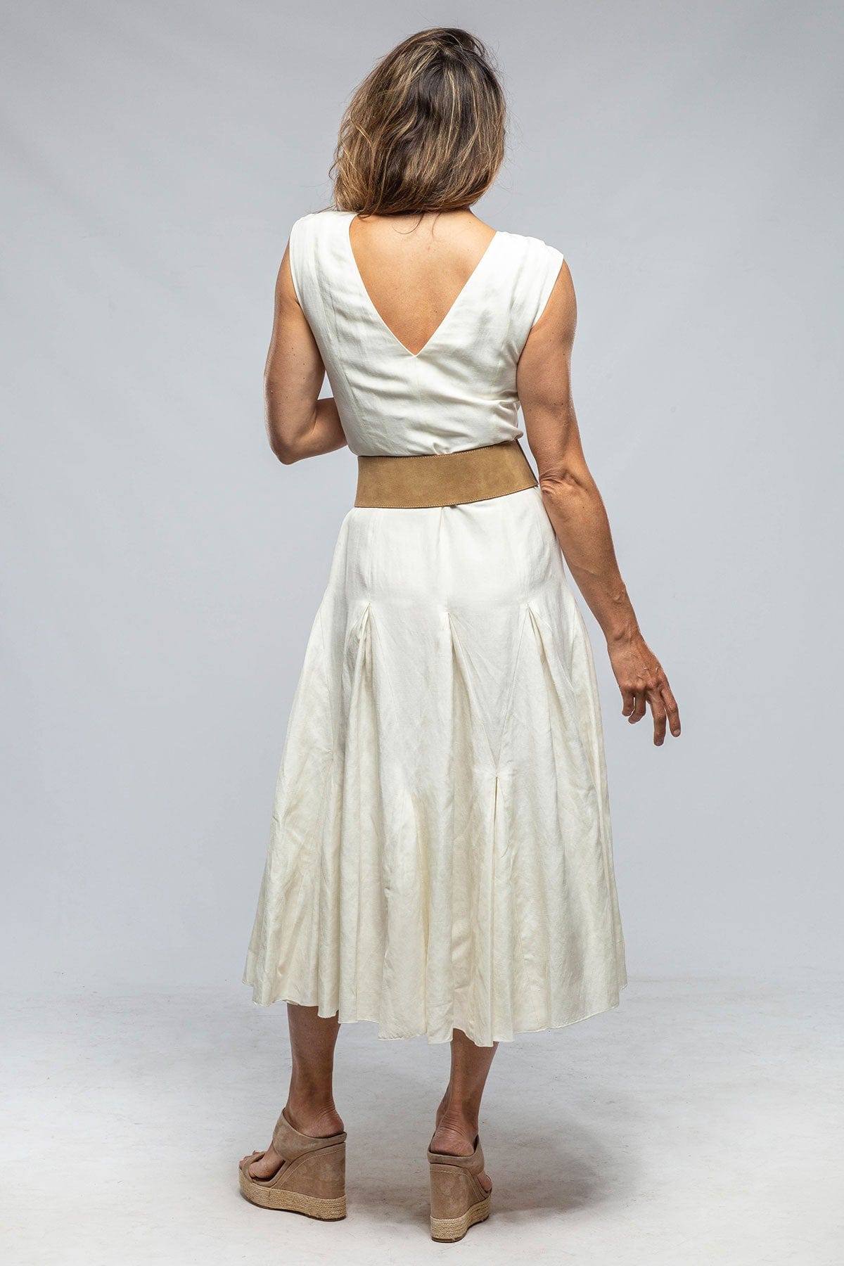 Molina Silk Linen Dress In Ivory - AXEL'S