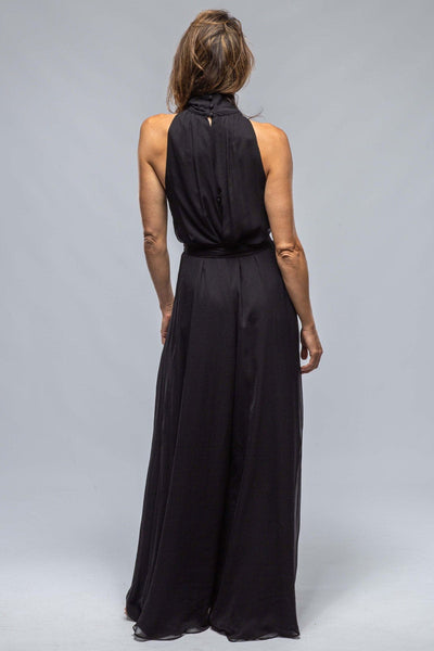 Palazzo Jumpsuit In Black Silk Georgette - AXEL'S