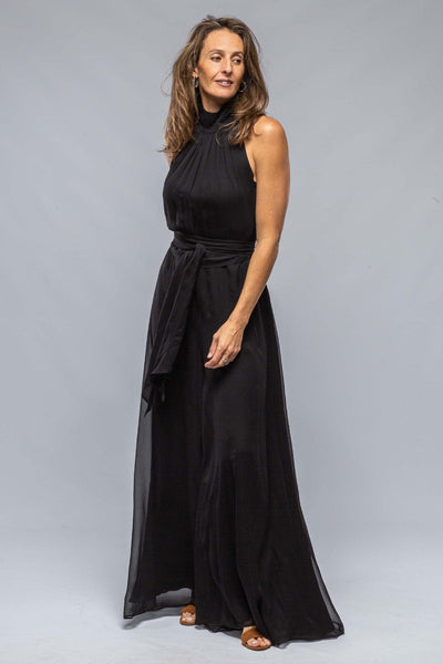 Palazzo Jumpsuit In Black Silk Georgette - AXEL'S