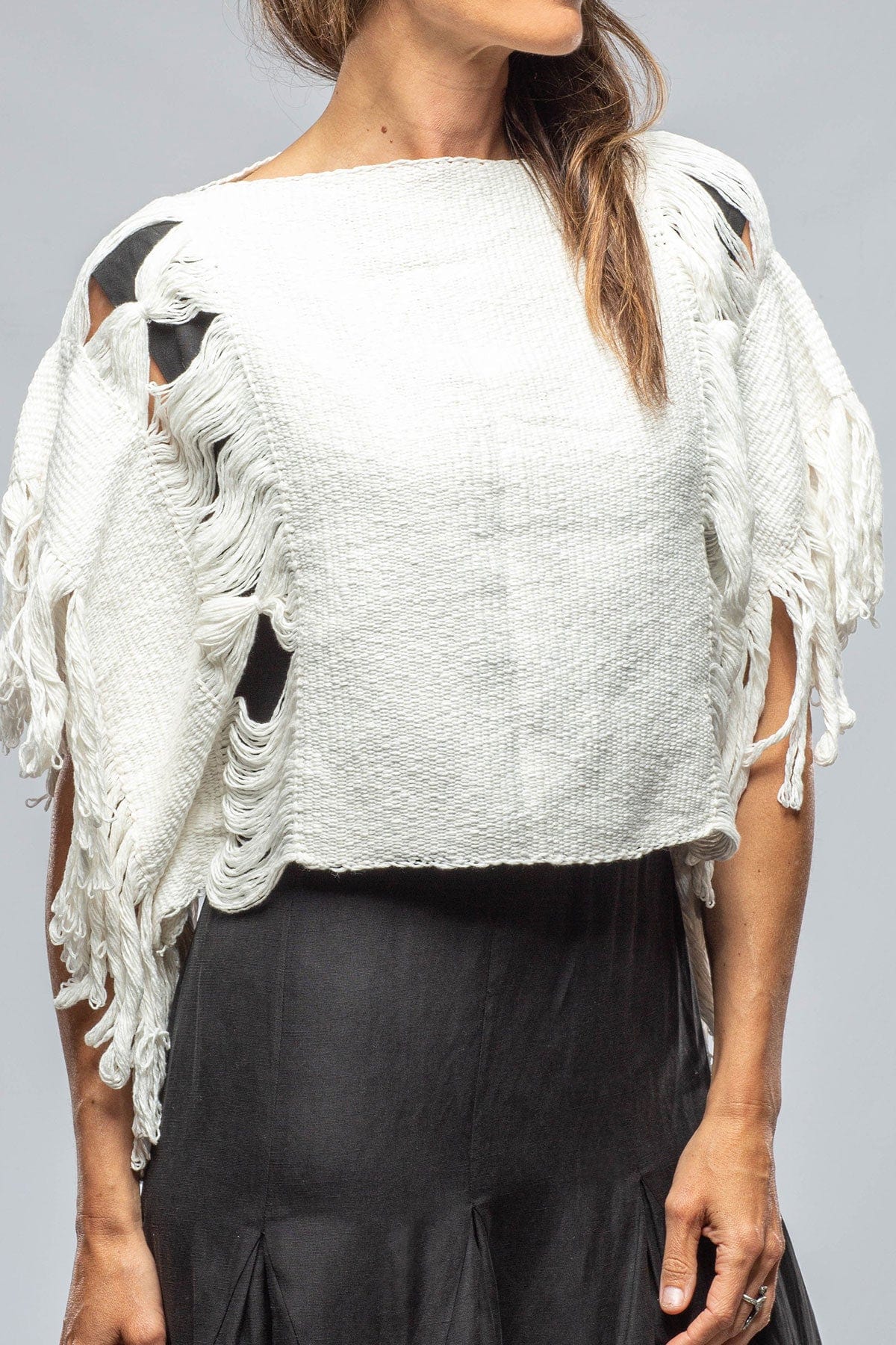 Serena Lace Fringe Crop Top In White - AXEL'S